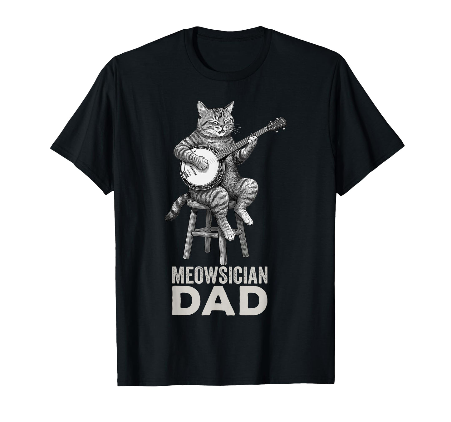 Funny Cat Playing Banjo T-Shirt - Casual Everyday Wear Men Women - T-Shirt, Sweatshirt, Hoodie