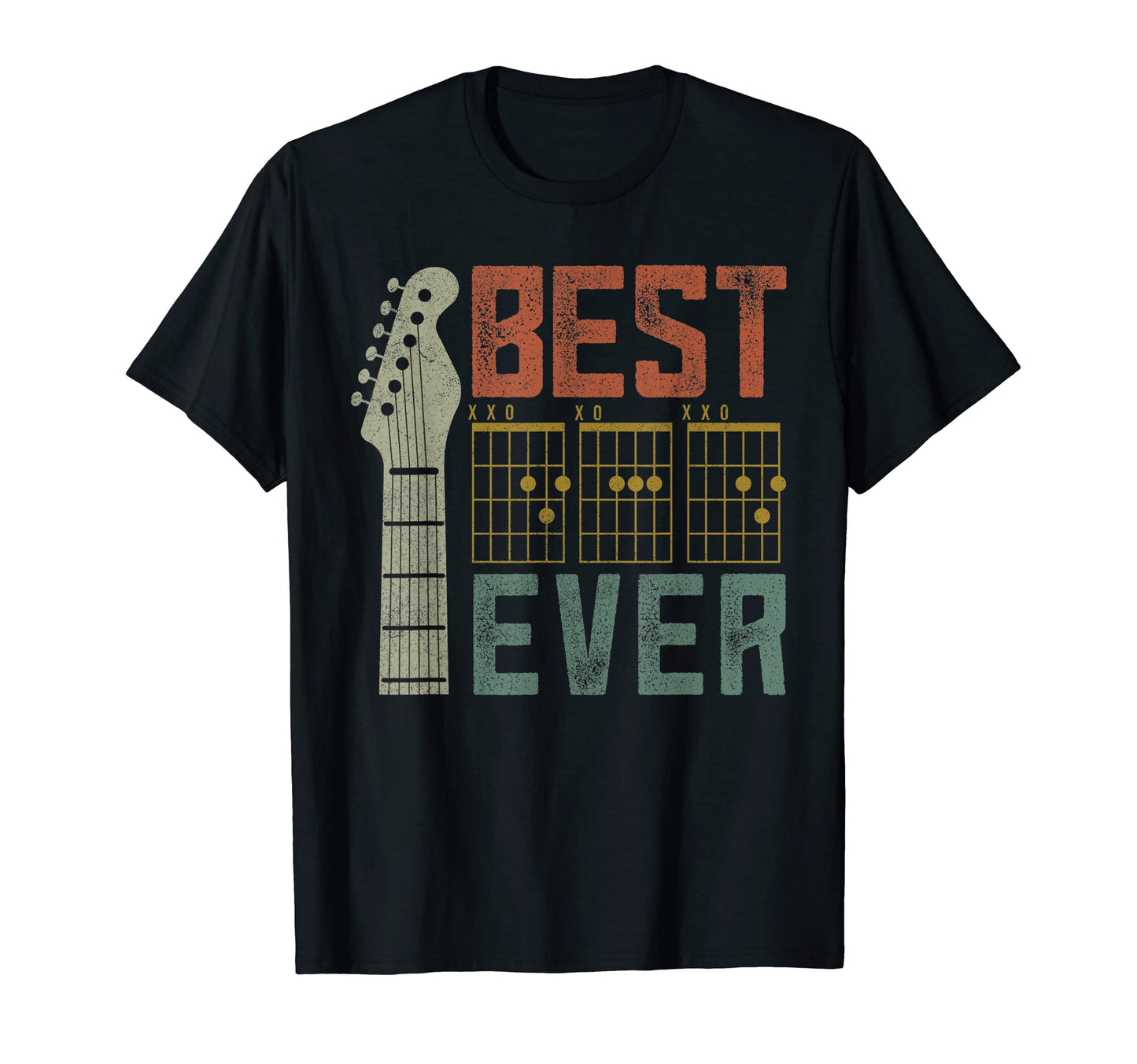 Best Dad Guitar Music Fathers Day Musician T-Shirt - Graphic Print Unisex - T-Shirt, Sweatshirt, Hoodie