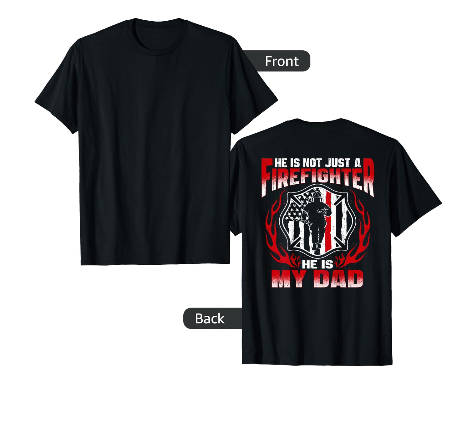 My Dad Is Firefighter Hero Proud Fire T-Shirt - Trendy Graphic for Adults - T-Shirt, Sweatshirt, Hoodie