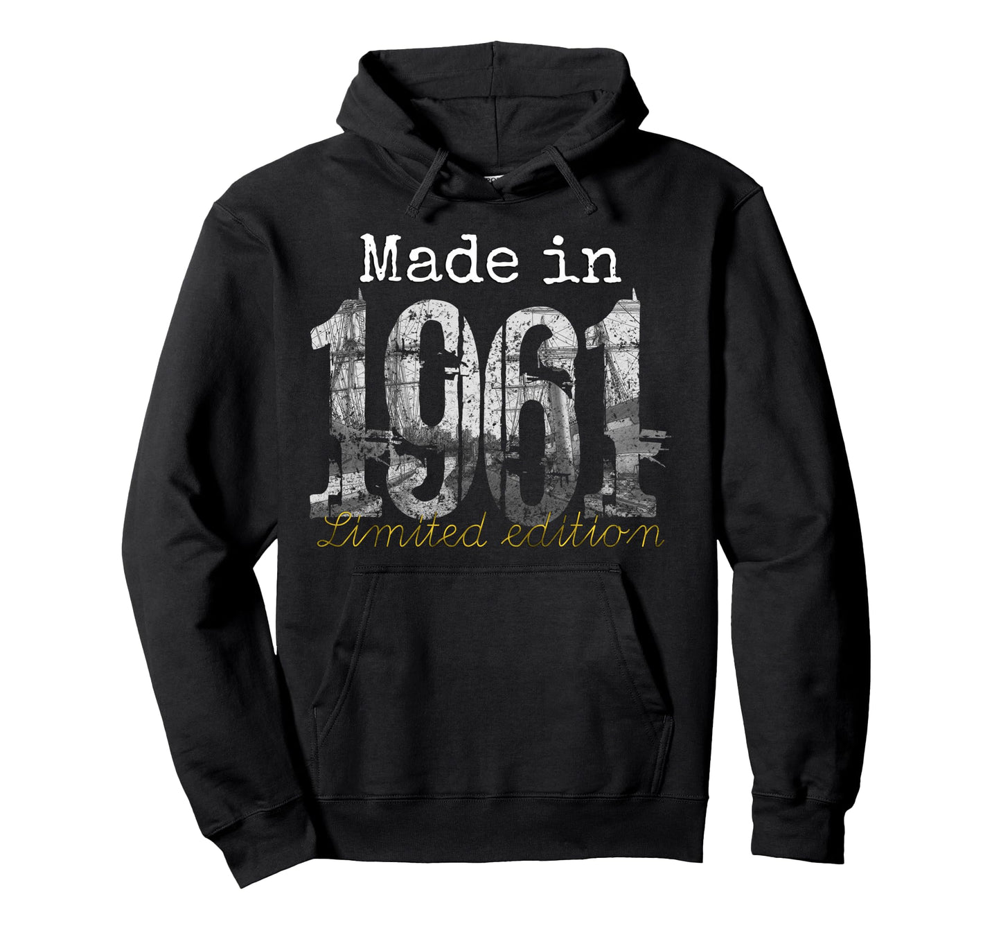 Made 1961 65 Year Old 1961 65Th Hoodie - Minimalist Print for Adults - T-Shirt, Sweatshirt, Hoodie