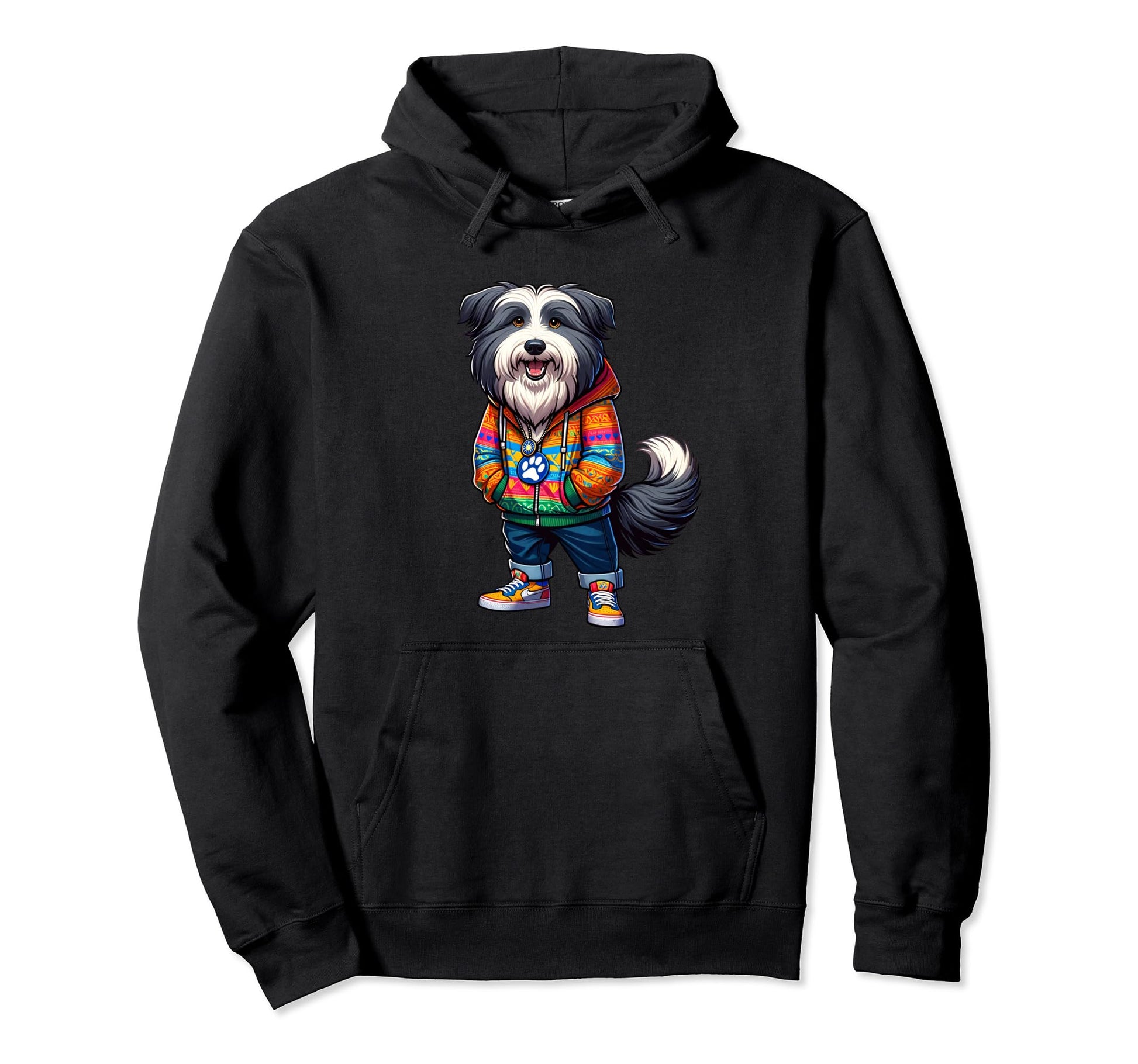 Bearded Collie Dog Jacket Outfit Hoodie - Casual Everyday Wear for Adults - T-Shirt, Sweatshirt, Hoodie