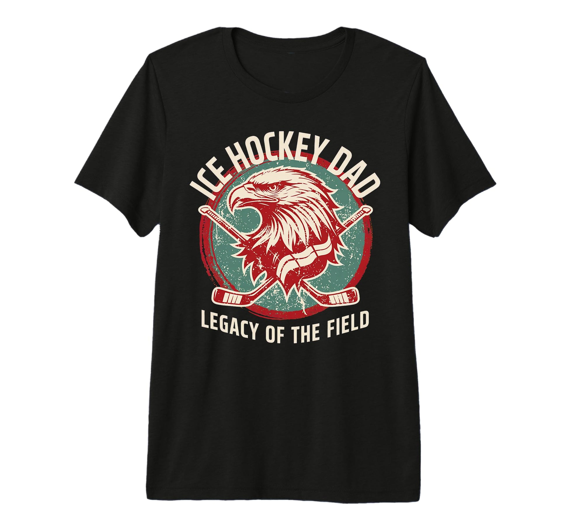 Mens Legacy Field Ice Hockey Dad Tri T-Shirt - Graphic Print for Adults - T-Shirt, Sweatshirt, Hoodie