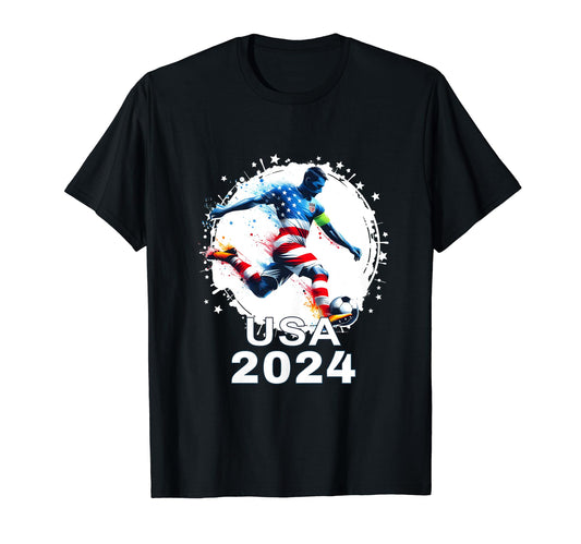 American Flag Soccer Player Soccer T-Shirt - Novelty Apparel for Adults - T-Shirt, Sweatshirt, Hoodie
