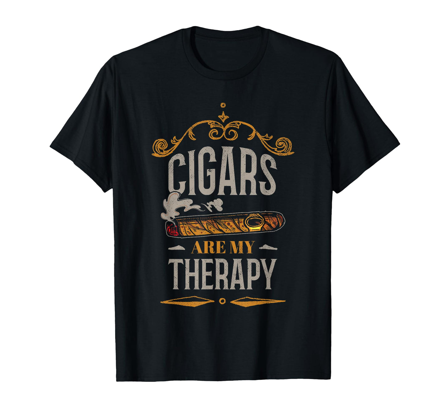 Cigars Are My Therapy Funny Cigar T-Shirt - Fun Novelty Design for Adults - T-Shirt, Sweatshirt, Hoodie