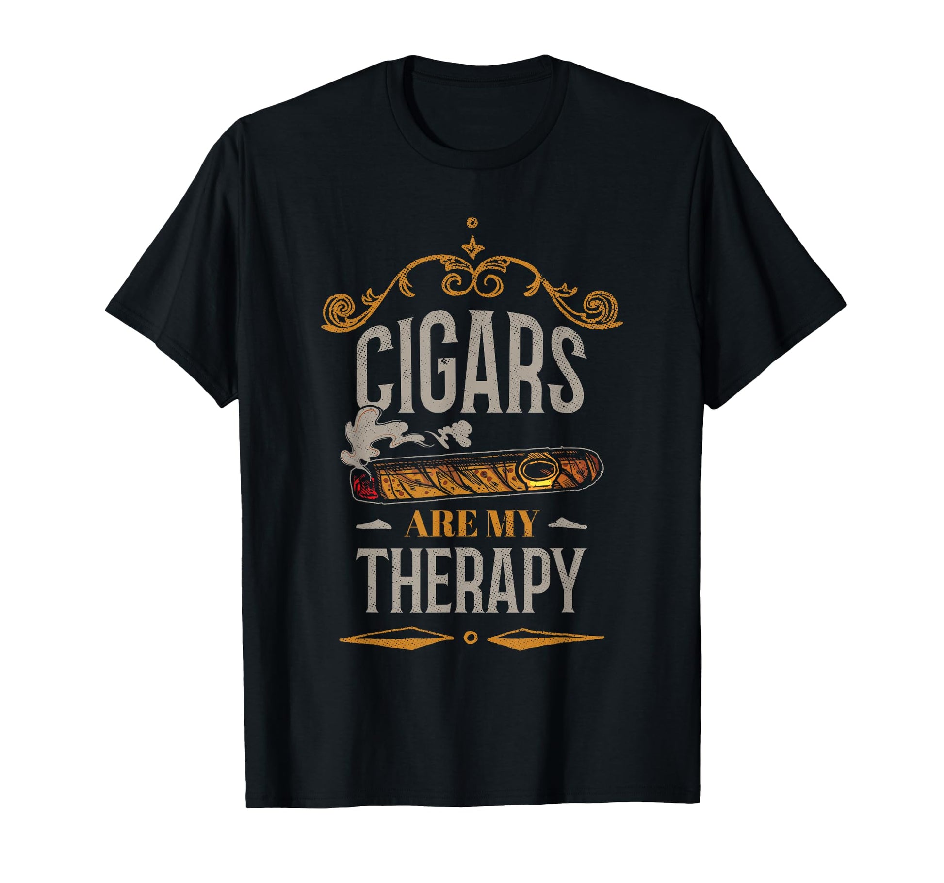 Cigars Are My Therapy Funny Cigar T-Shirt - Fun Novelty Design for Adults - T-Shirt, Sweatshirt, Hoodie
