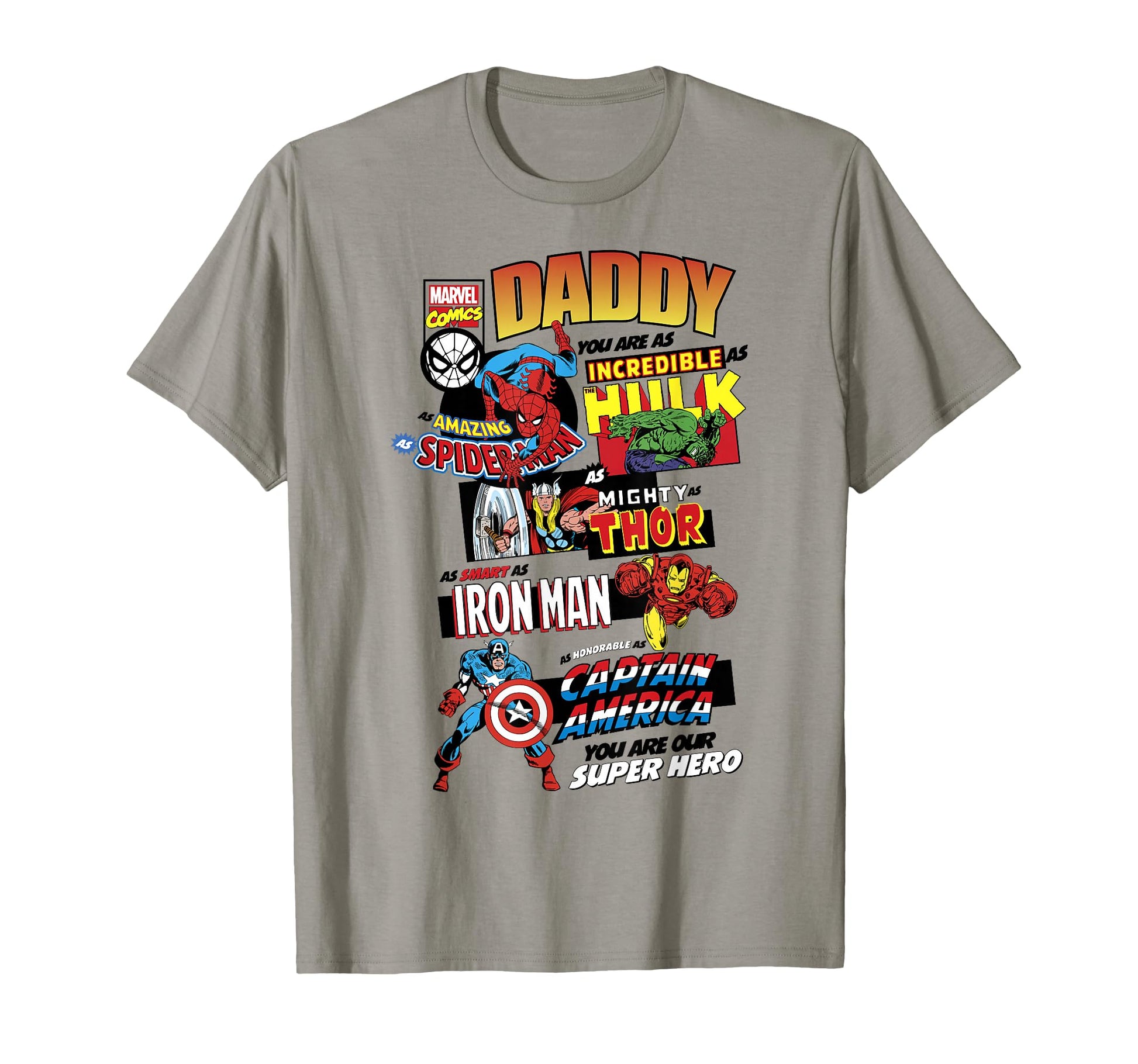 Marvel Avengers Fathers Day Comic T-Shirt - Fun Novelty Design for Adults - T-Shirt, Sweatshirt, Hoodie
