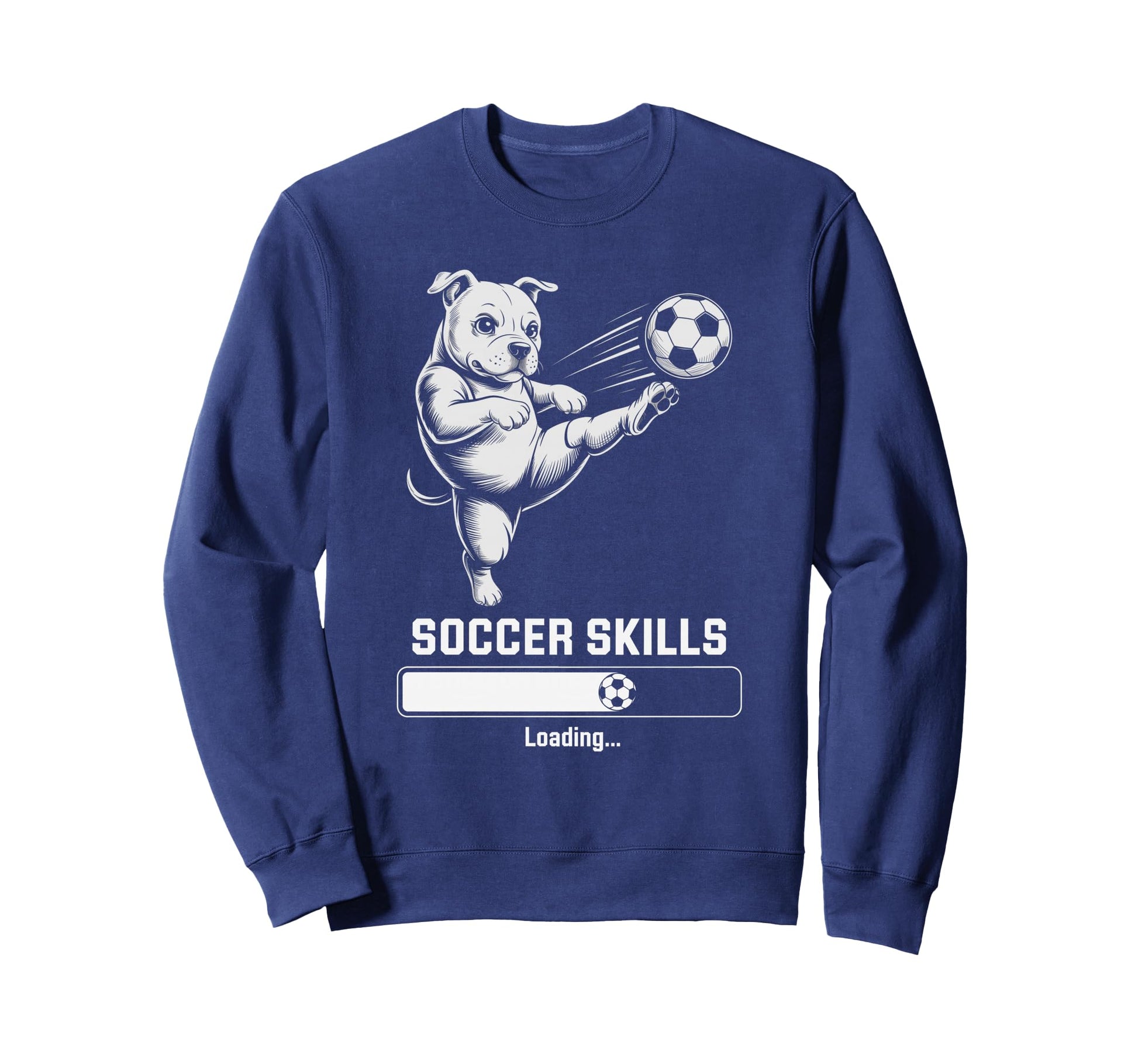 Kawaii Soccer Pug Skills Loading Dog Sweatshirt - Aesthetic Graphic Unisex - T-Shirt, Sweatshirt, Hoodie