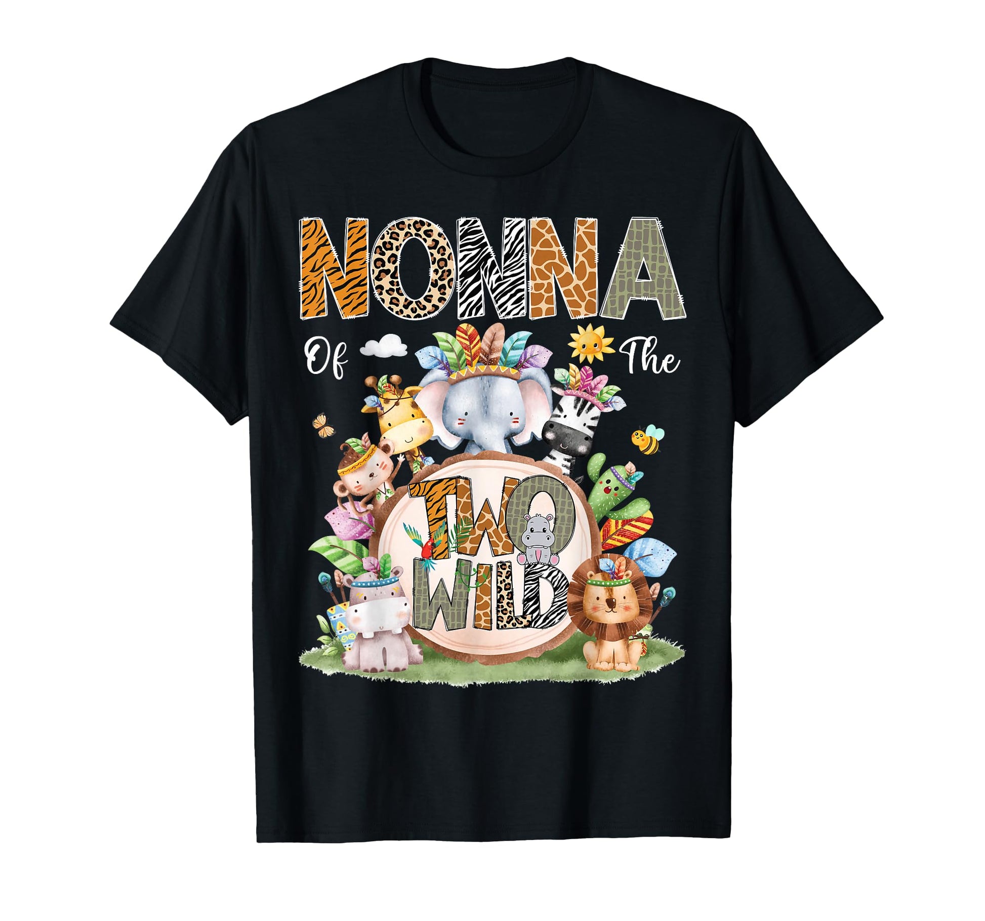 Nonna Two Wild 2Nd Birthday Animal T-Shirt - Streetwear Style for Adults - T-Shirt, Sweatshirt, Hoodie