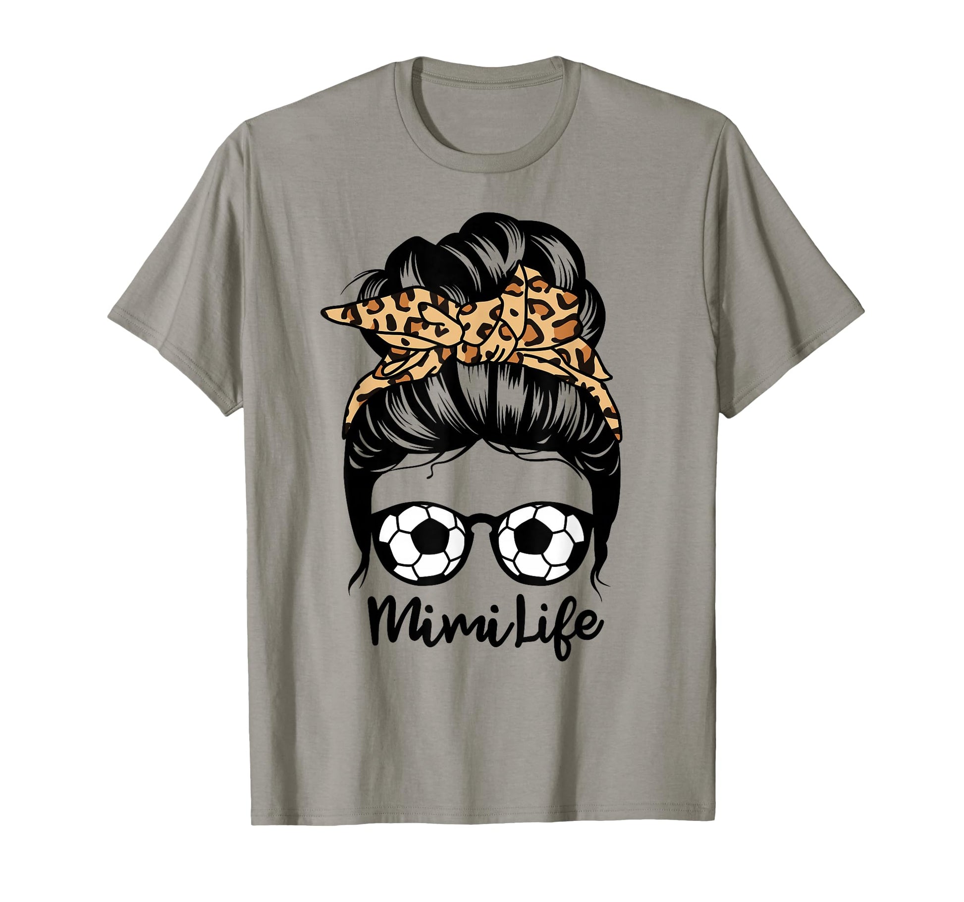 Mimi Life Messy Bun Hair Funny Soccer T-Shirt - Unique Graphic Men Women - T-Shirt, Sweatshirt, Hoodie