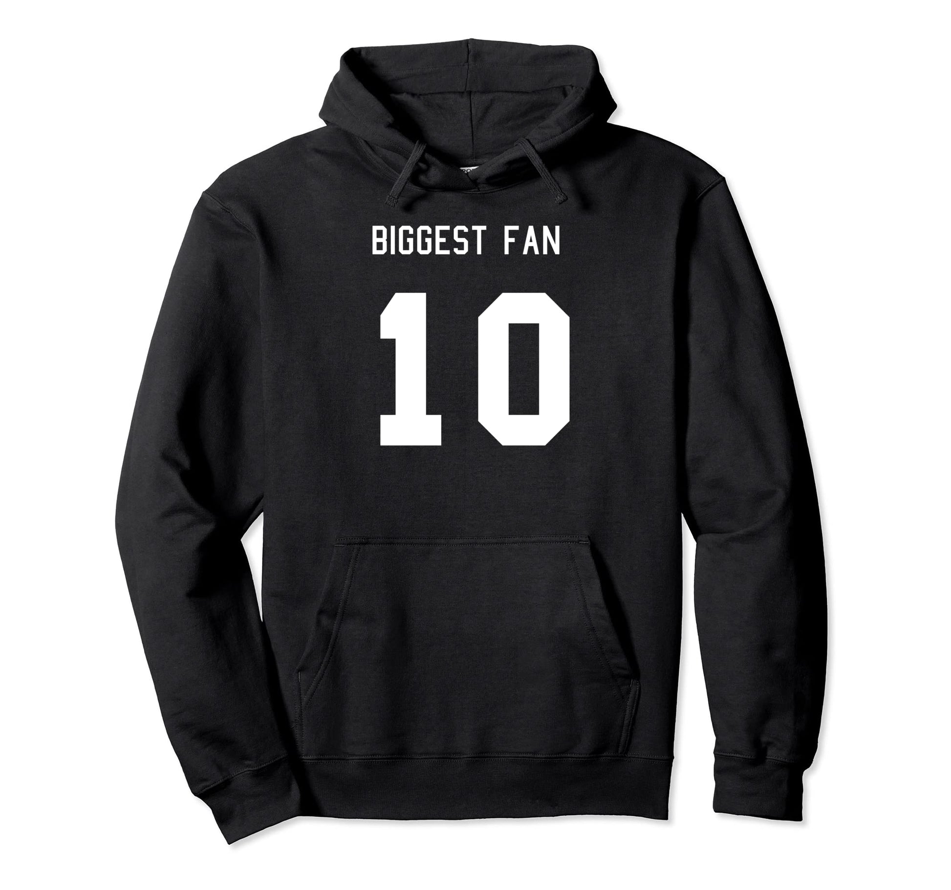 Number 10 Biggest Fan Sport Spirit Hoodie - Fun Novelty Design for Adults - T-Shirt, Sweatshirt, Hoodie