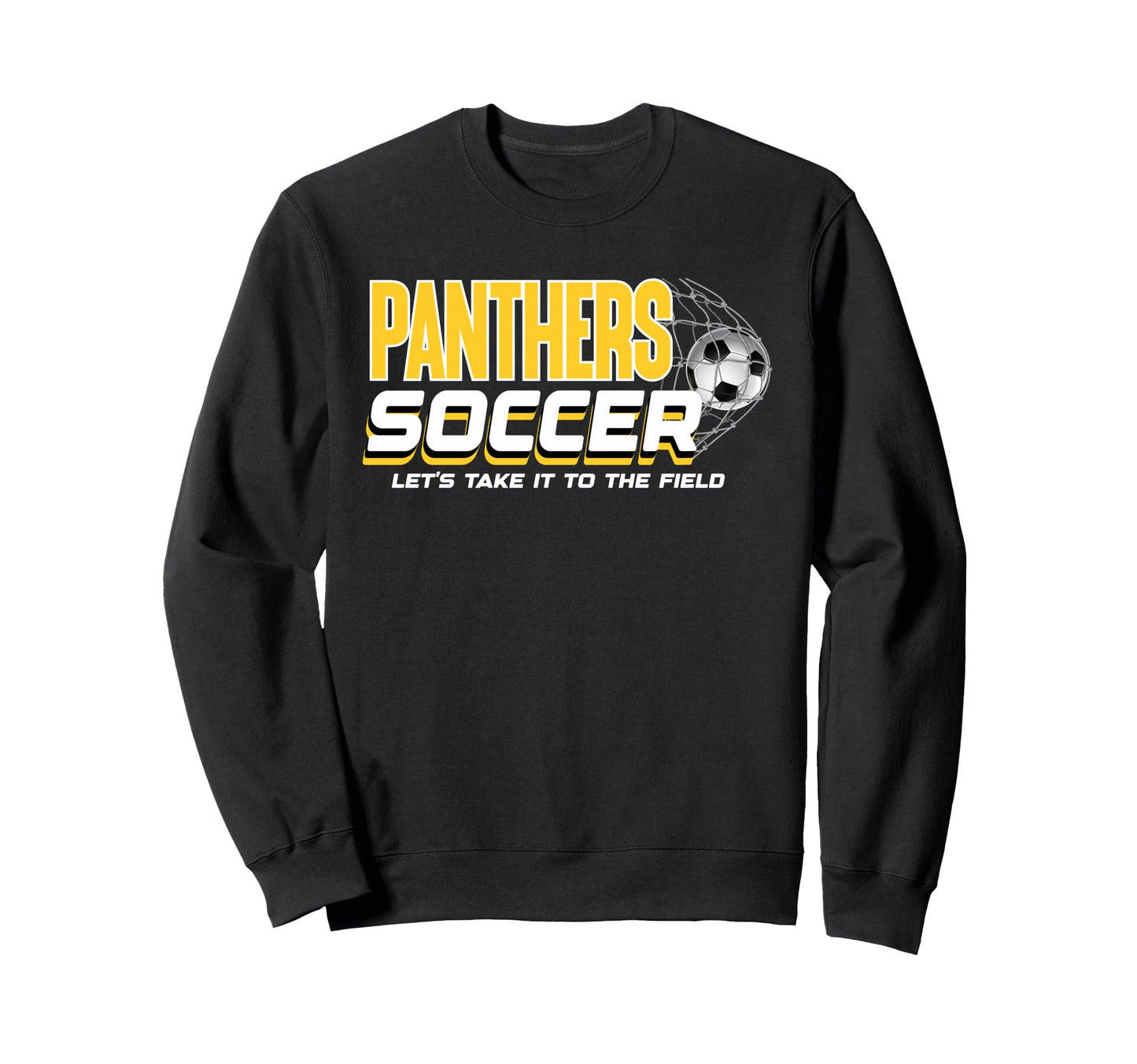 Yellow Panthers Soccer Mom Game Day Sweatshirt - Trendy Graphic for Adults - T-Shirt, Sweatshirt, Hoodie