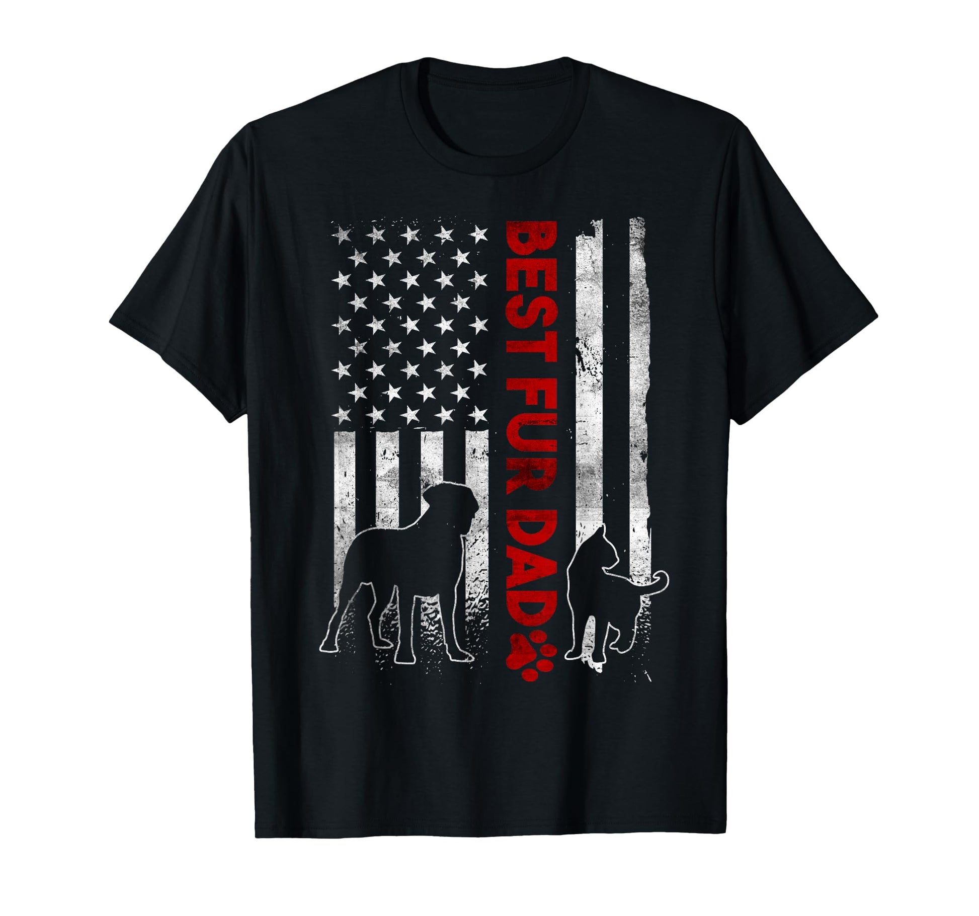 Best Fur Dad Ever American Flag T-Shirt - Trendy Graphic for Adults - T-Shirt, Sweatshirt, Hoodie
