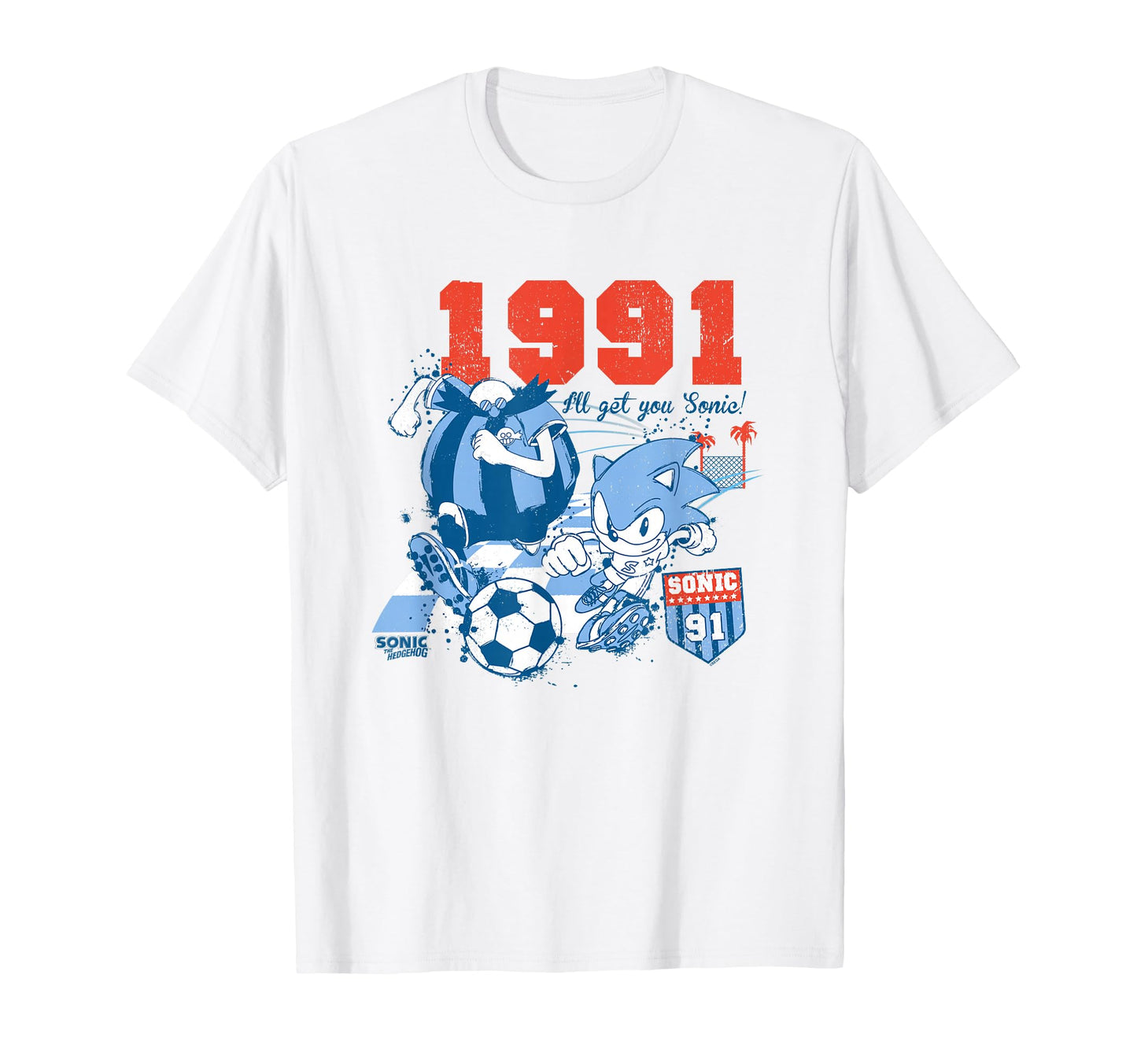 Sonic Hedgehog Americana Sonic Vs T-Shirt - Aesthetic Graphic for Adults - T-Shirt, Sweatshirt, Hoodie