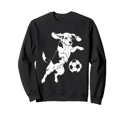Beagle Soccer Player Funny Dog Sweatshirt - Aesthetic Graphic for Adults - T-Shirt, Sweatshirt, Hoodie