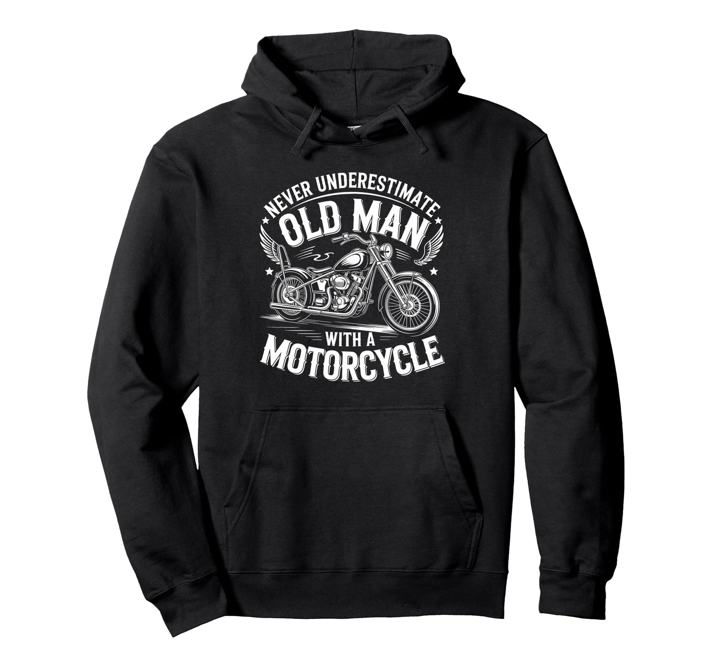Never Underestimate Old Motorcycle Rider Hoodie - Aesthetic Graphic Unisex - T-Shirt, Sweatshirt, Hoodie