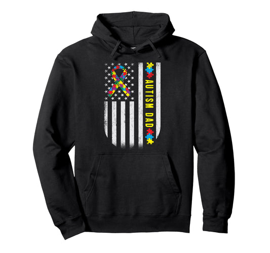 Autism Awareness Day Dad Autistic Hoodie - Casual Everyday Wear for Adults - T-Shirt, Sweatshirt, Hoodie
