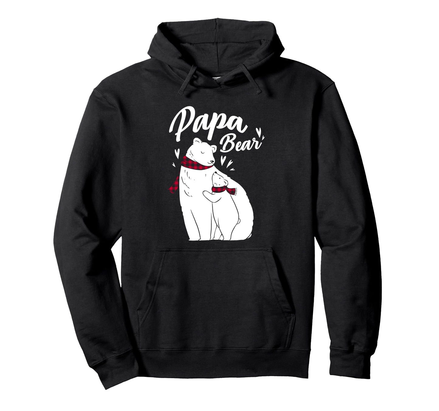 Papa Bear Pajama Red Buffalo Plaid Polar Hoodie - Custom Art Print Unisex - T-Shirt, Sweatshirt, Hoodie