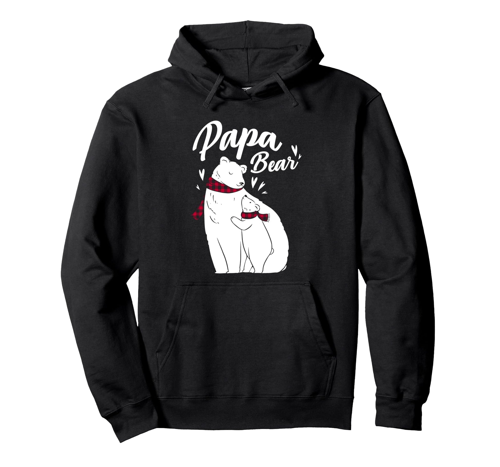 Papa Bear Pajama Red Buffalo Plaid Polar Hoodie - Custom Art Print Unisex - T-Shirt, Sweatshirt, Hoodie