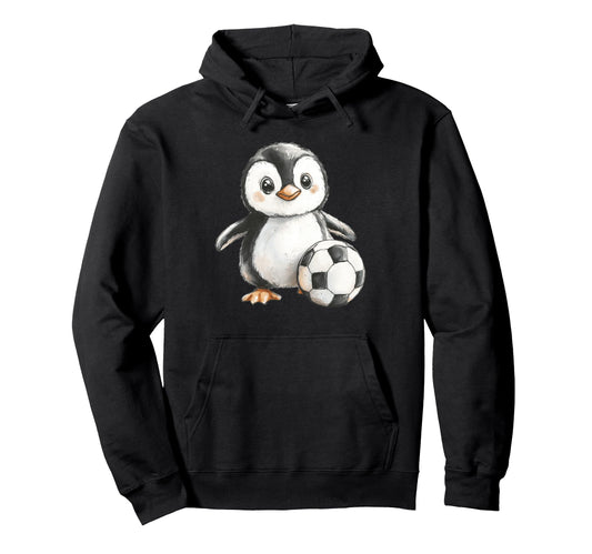 Adorable Penguin Soccer Player Hoodie - Aesthetic Graphic Men Women - T-Shirt, Sweatshirt, Hoodie