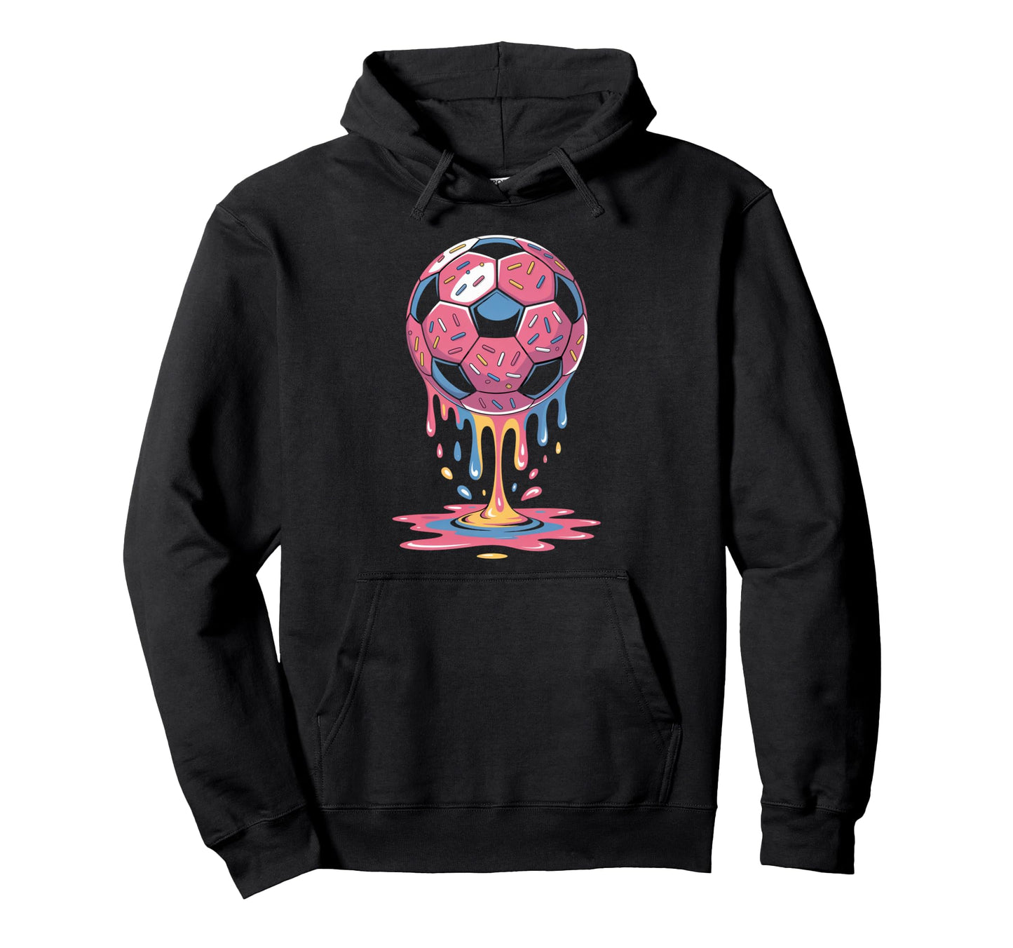 Soccer Ball Drip Ice Cream Drip Game Hoodie - Custom Art Print Men Women - T-Shirt, Sweatshirt, Hoodie