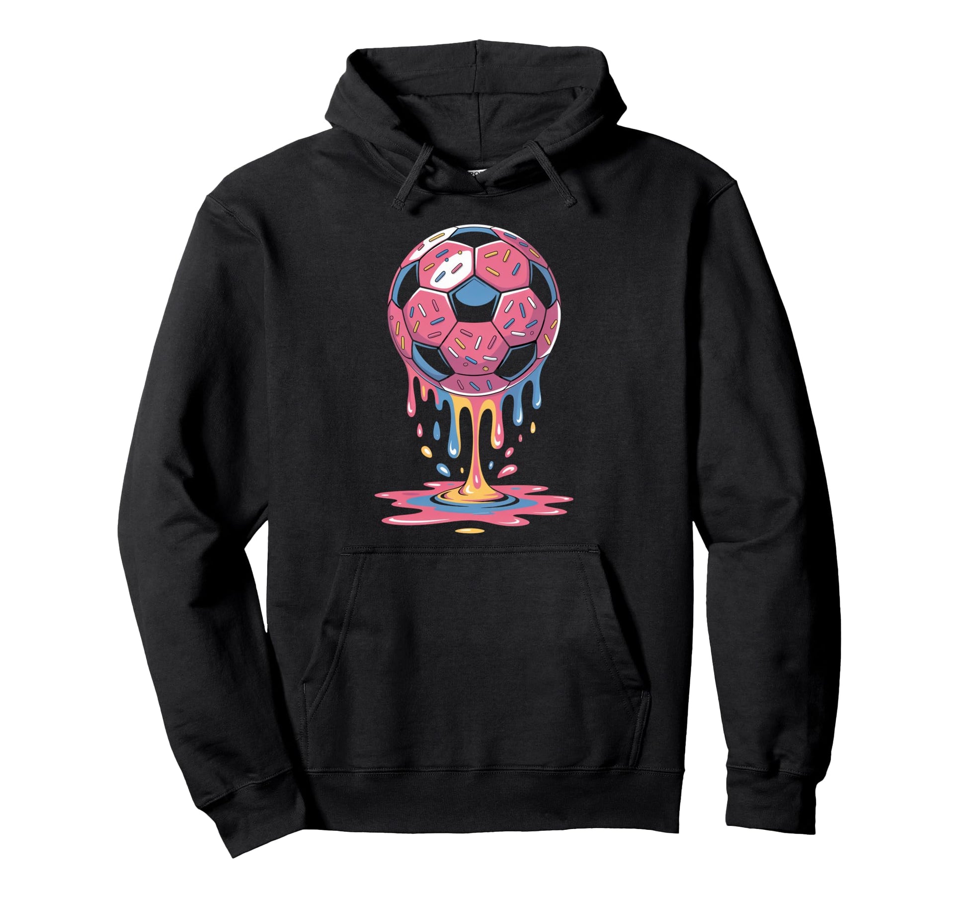 Soccer Ball Drip Ice Cream Drip Game Hoodie - Custom Art Print Men Women - T-Shirt, Sweatshirt, Hoodie