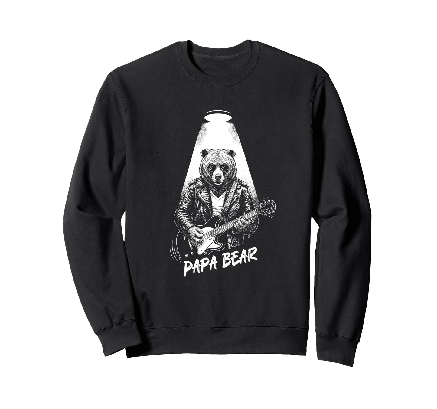 Papa Rockstar Bear W Guitar Funny Sweatshirt - Novelty Apparel Unisex - T-Shirt, Sweatshirt, Hoodie