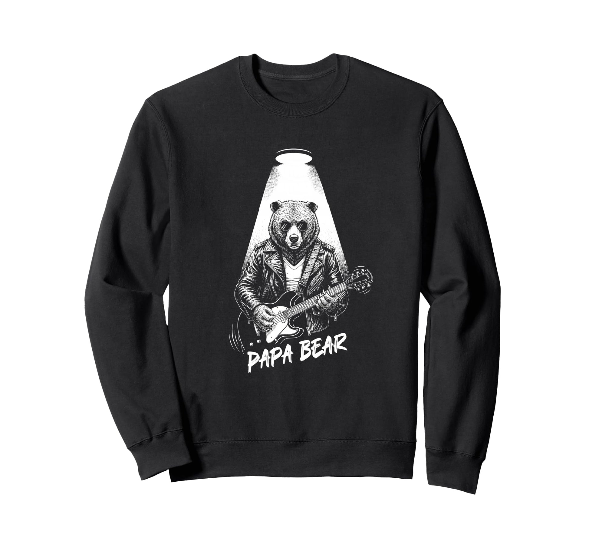 Papa Rockstar Bear W Guitar Funny Sweatshirt - Novelty Apparel Unisex - T-Shirt, Sweatshirt, Hoodie