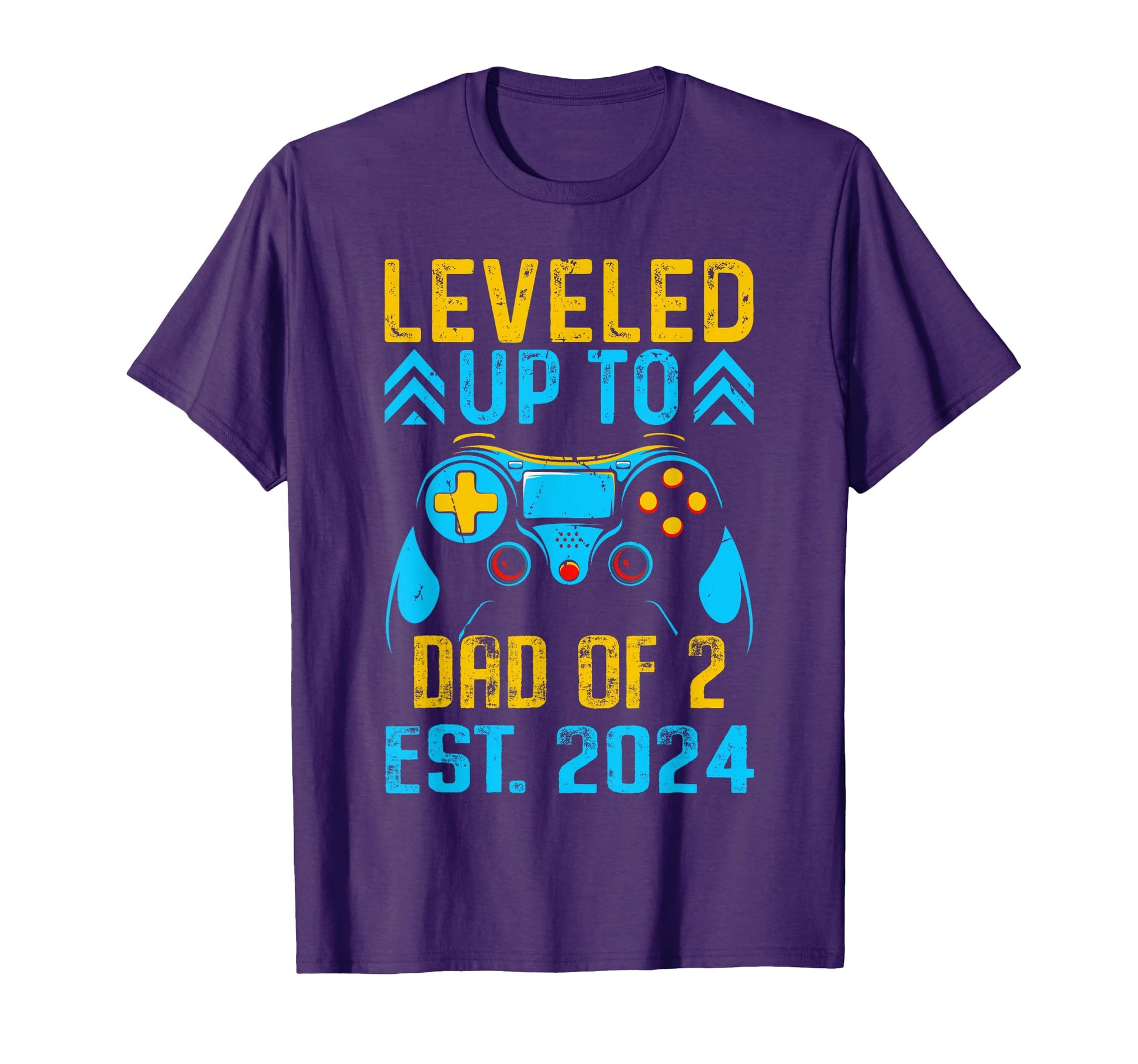 Leveled Up To Dad 2 Est 2024 T-Shirt - Minimalist Print for Adults - T-Shirt, Sweatshirt, Hoodie
