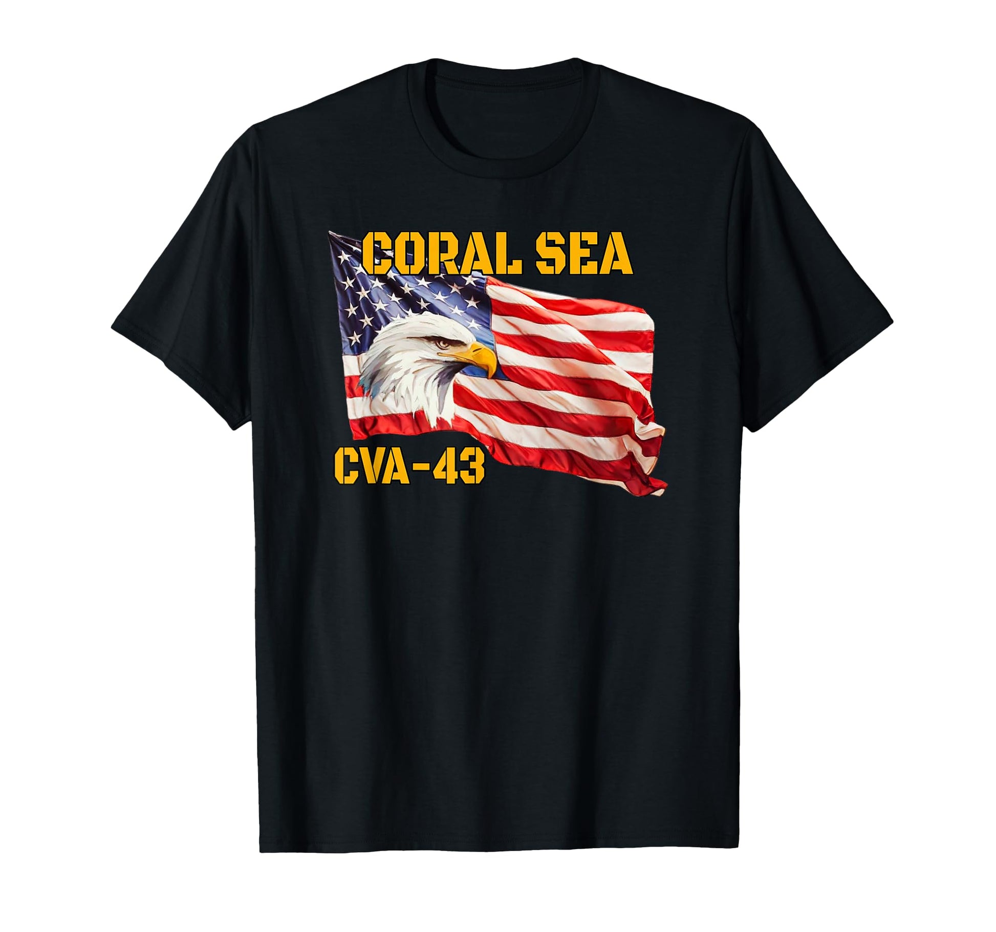 Warship Coral Sea Cva 43 Aircraft T-Shirt - Novelty Apparel for Adults - T-Shirt, Sweatshirt, Hoodie