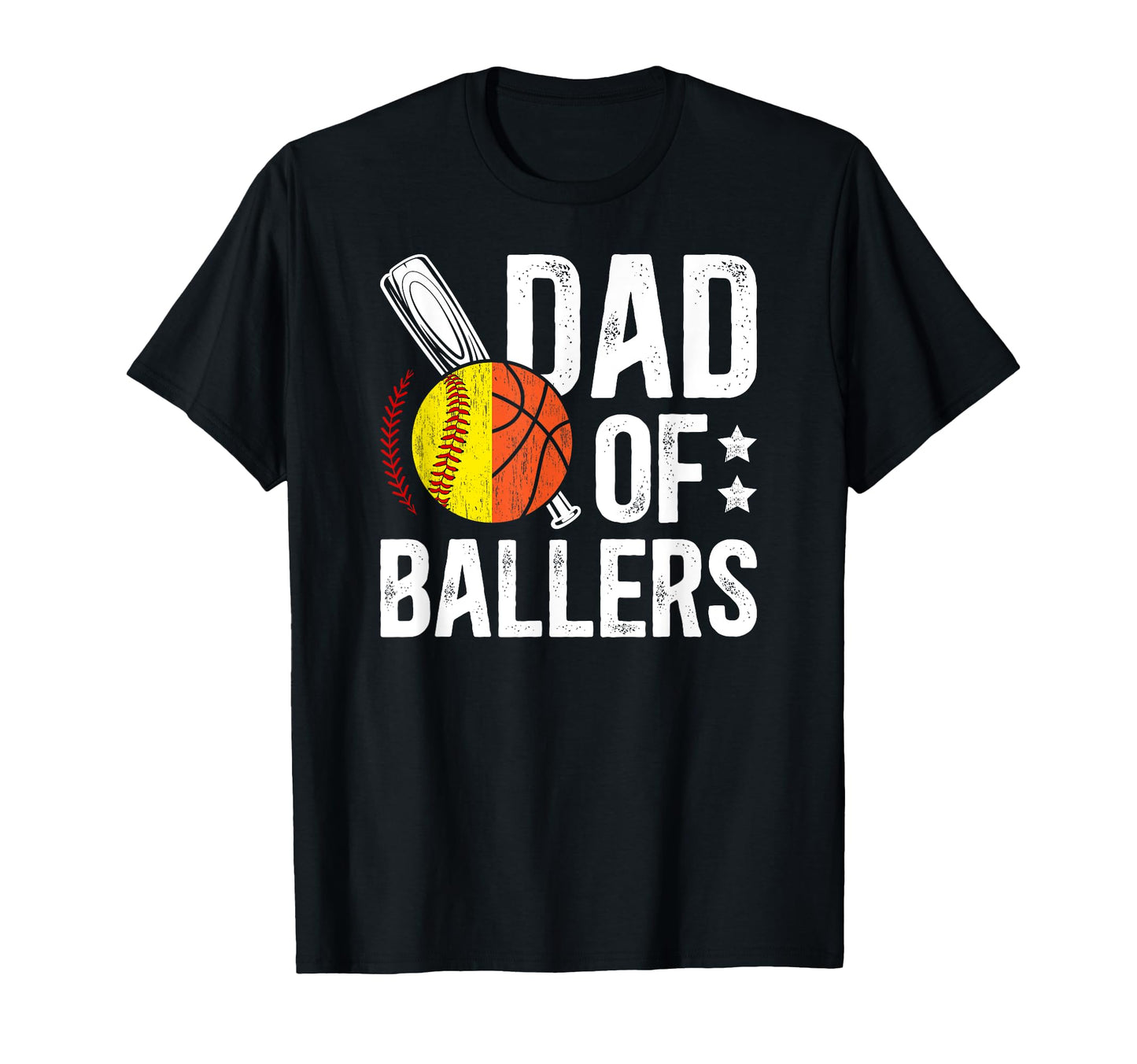 Dad Ballers Softball Basketball Dad T-Shirt - Aesthetic Graphic for Adults - T-Shirt, Sweatshirt, Hoodie