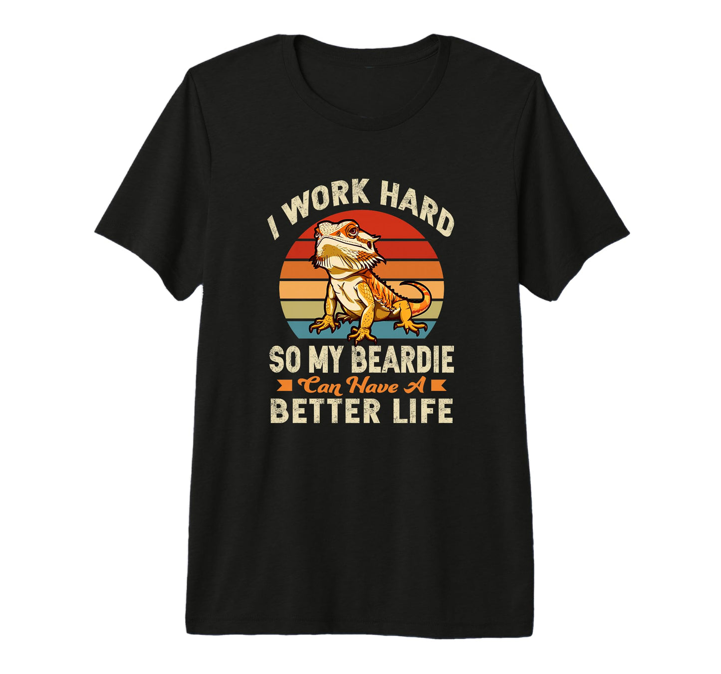 Tiny Dinosaur Work Hard Bearded T-Shirt - Minimalist Print for Adults - T-Shirt, Sweatshirt, Hoodie