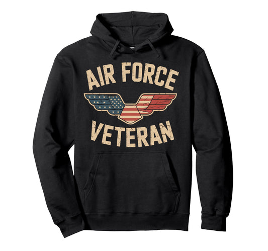 Air Force Veteran Us American Flag Dad Hoodie - Minimalist Print Men Women - T-Shirt, Sweatshirt, Hoodie