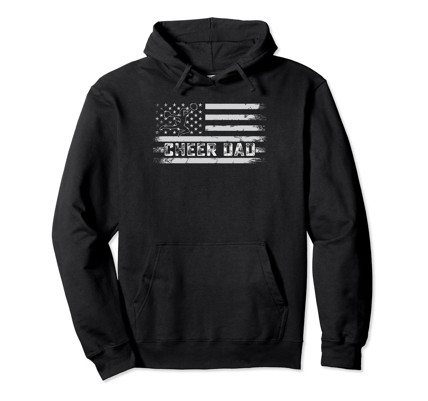 Cheer Dad Usa Flag Father Hoodie - Casual Everyday Wear Men Women - T-Shirt, Sweatshirt, Hoodie