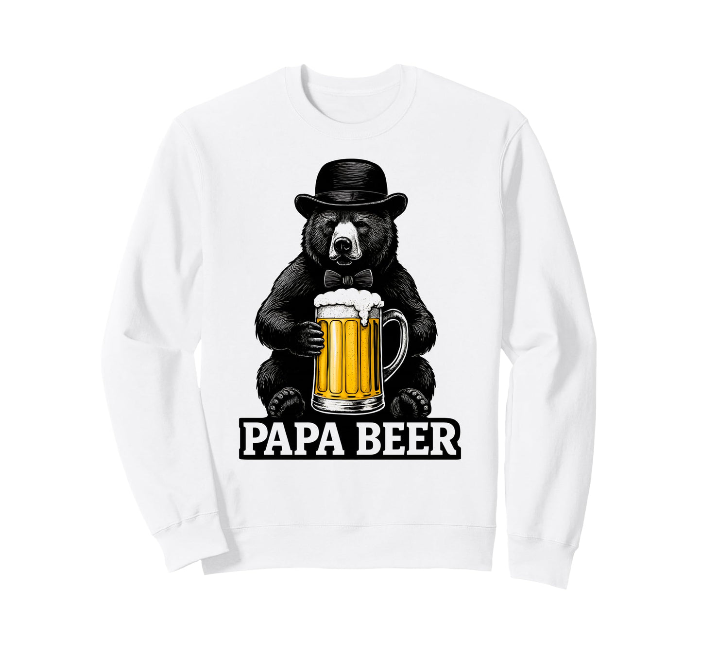 Papa Beer Funny Dad Bear Drinking Sweatshirt - Unique Graphic Men Women - T-Shirt, Sweatshirt, Hoodie