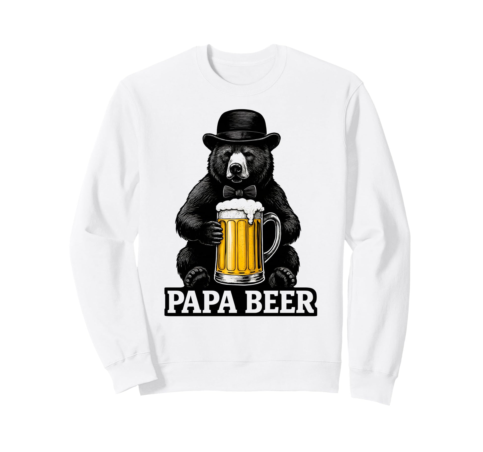 Papa Beer Funny Dad Bear Drinking Sweatshirt - Unique Graphic Men Women - T-Shirt, Sweatshirt, Hoodie