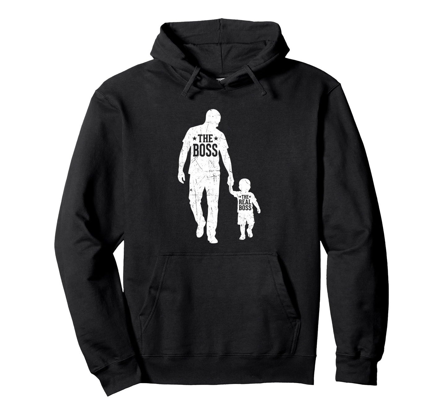 Boss Real Boss Funny Dad Son Daughter Hoodie - Casual Everyday Wear Unisex - T-Shirt, Sweatshirt, Hoodie