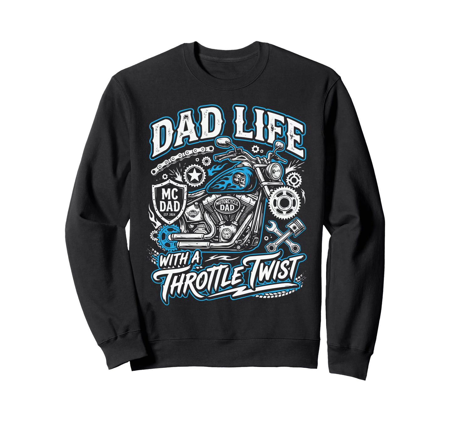 Motorcycle Dad Motorcyle Rider Sweatshirt - Custom Art Print Men Women - T-Shirt, Sweatshirt, Hoodie
