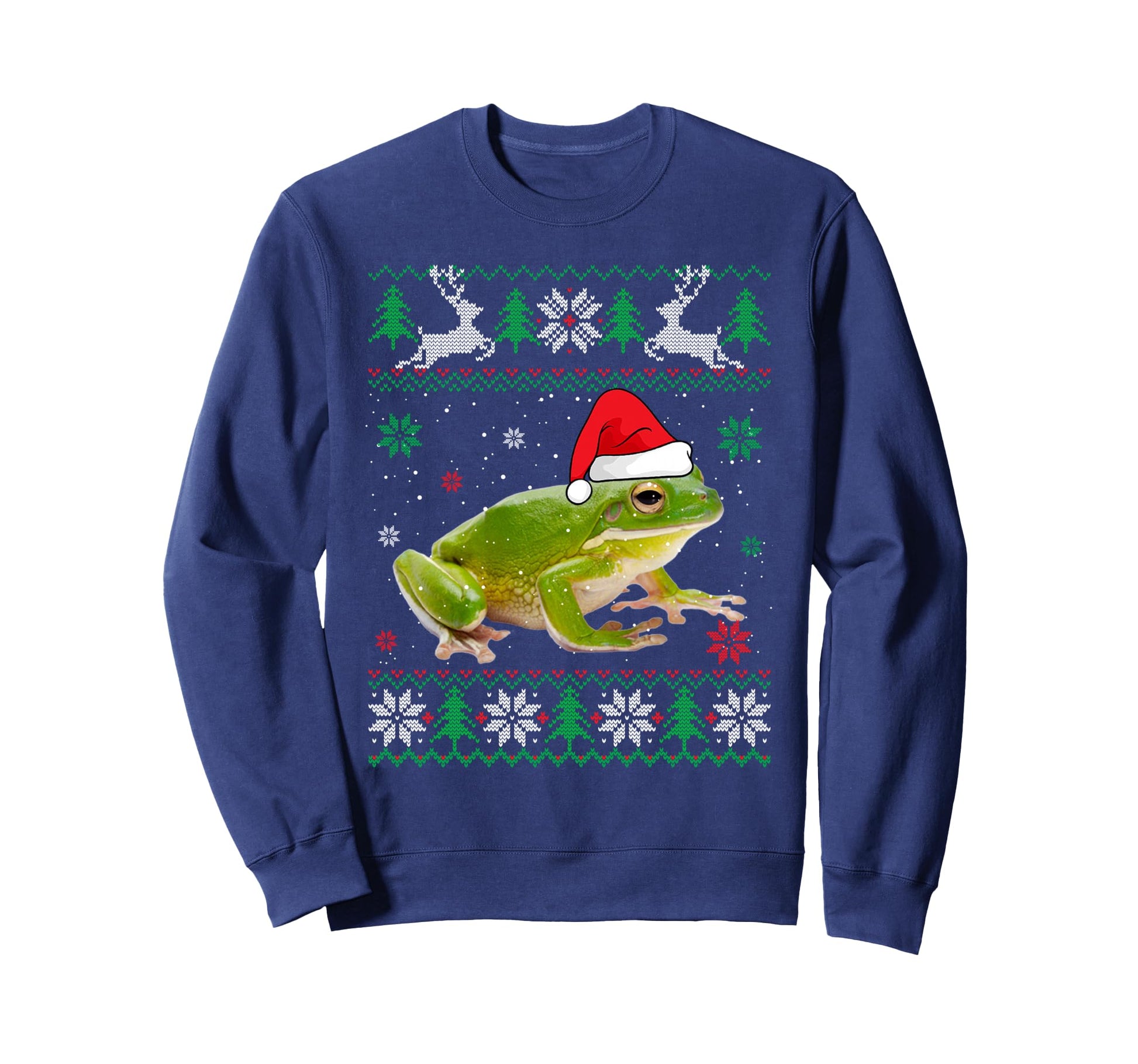 Ugly Frog Lover Santa Hat Animals Sweatshirt - Minimalist Print for Adults - T-Shirt, Sweatshirt, Hoodie