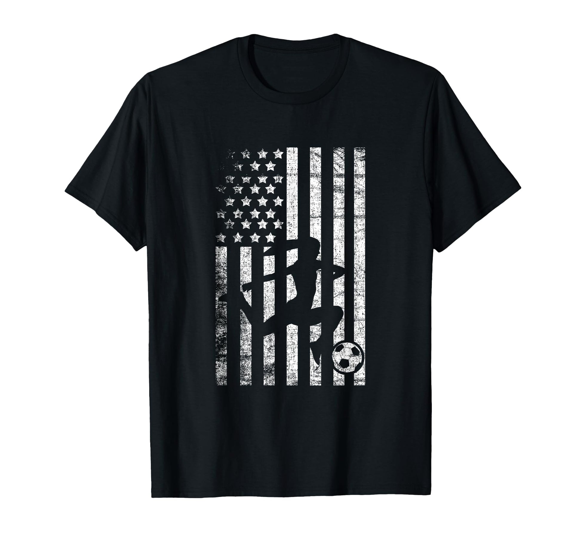 Soccer Patriotic American Flag T-Shirt - Casual Everyday Wear Unisex - T-Shirt, Sweatshirt, Hoodie