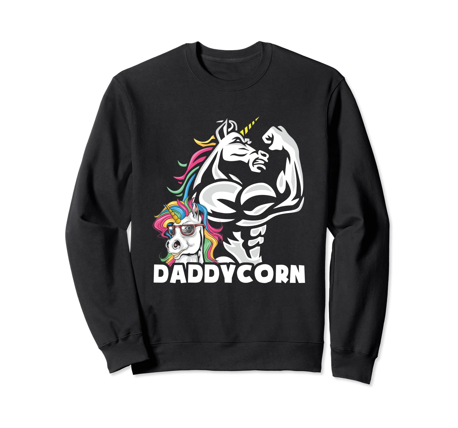 Daddycorn Unicorn Dad Father Sweatshirt - Minimalist Print for Adults - T-Shirt, Sweatshirt, Hoodie