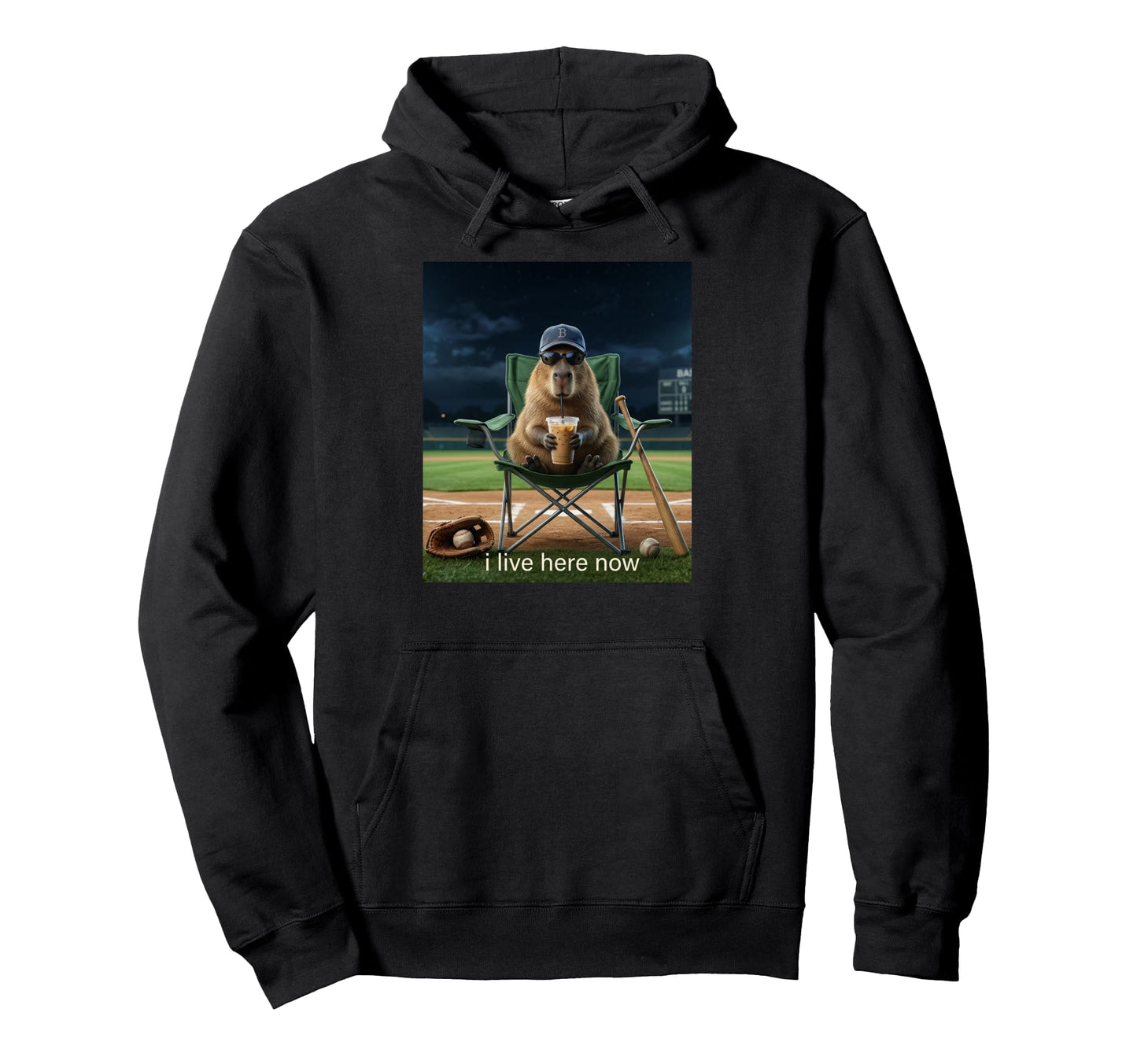 Funny Capybara Iced Coffee I Live Hoodie - Aesthetic Graphic Men Women - T-Shirt, Sweatshirt, Hoodie