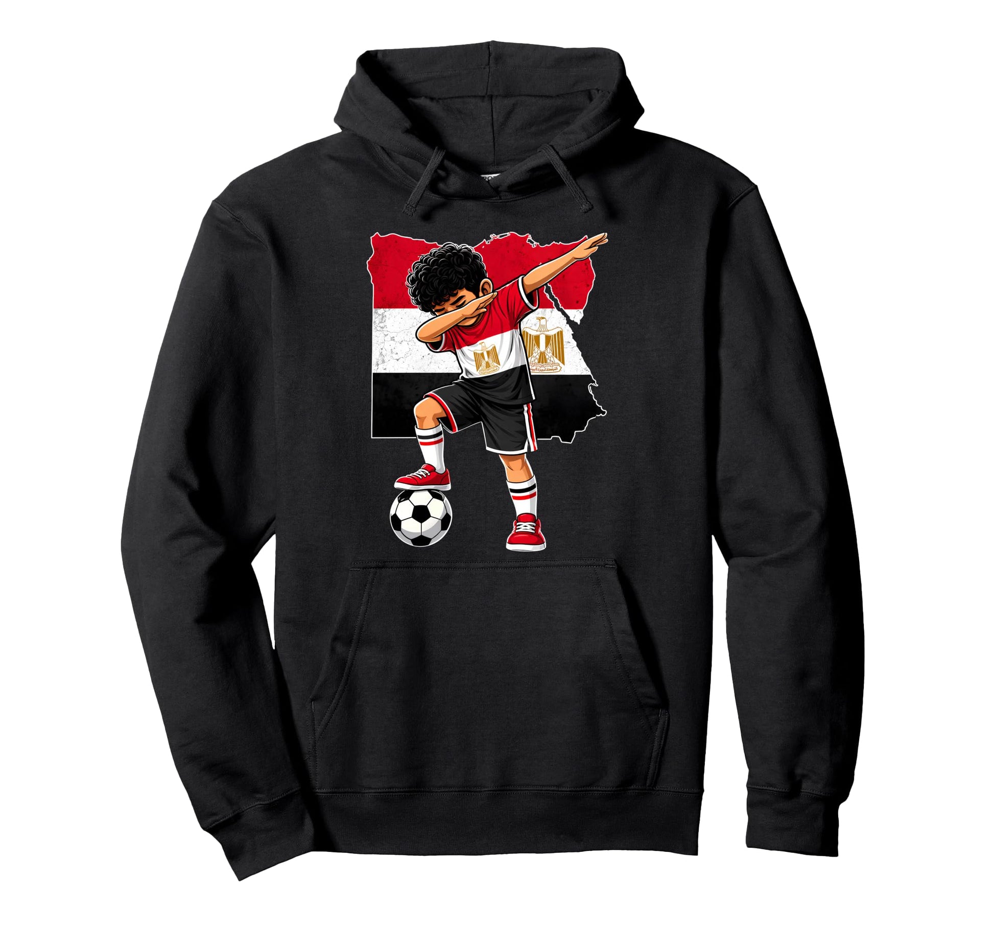 Dabbing Soccer Egypt Jersey Egyptians Hoodie - Unique Graphic Men Women - T-Shirt, Sweatshirt, Hoodie