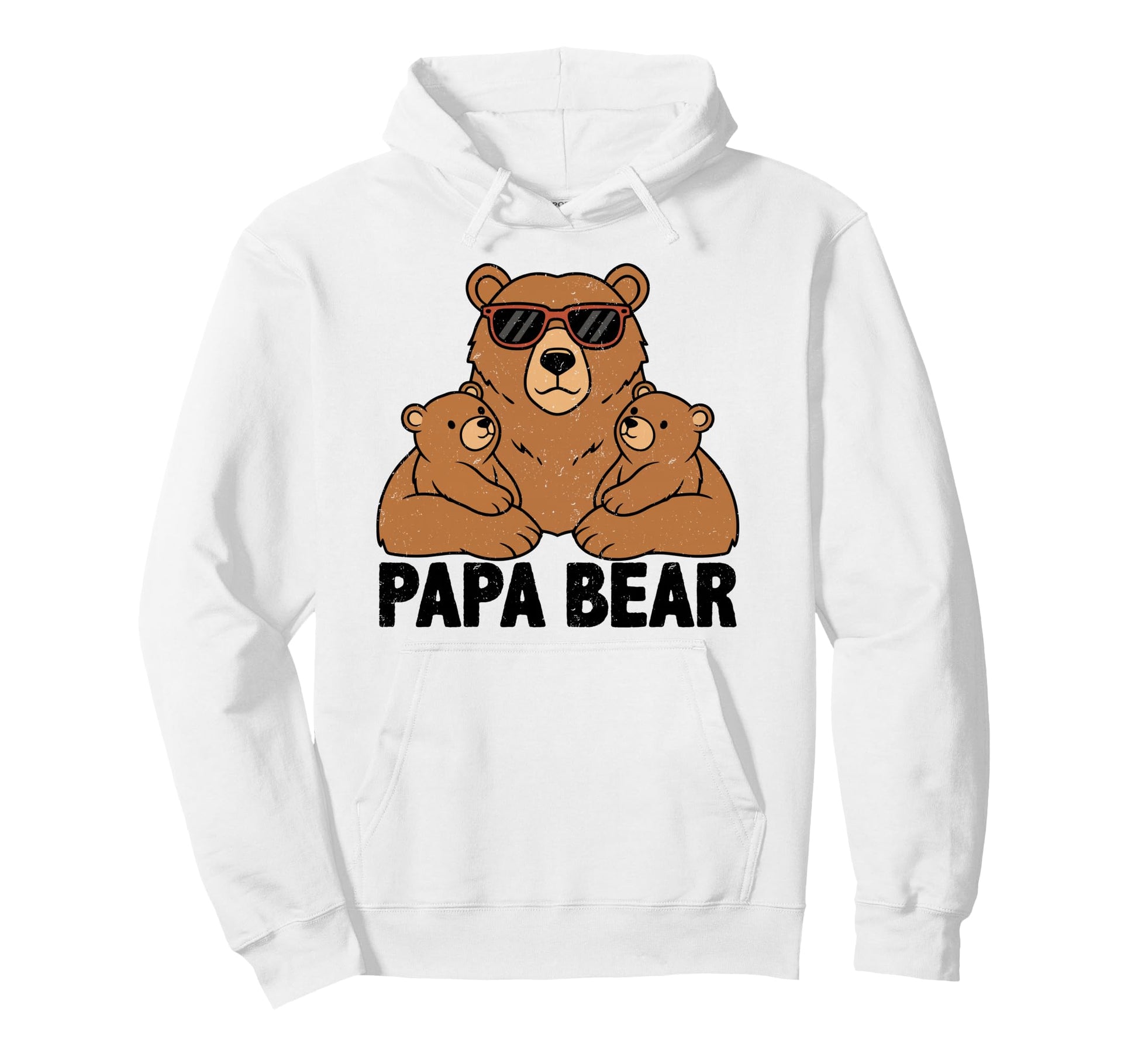 Papa Bear Two Cubs Sunglasses Hoodie - Novelty Apparel Unisex - T-Shirt, Sweatshirt, Hoodie