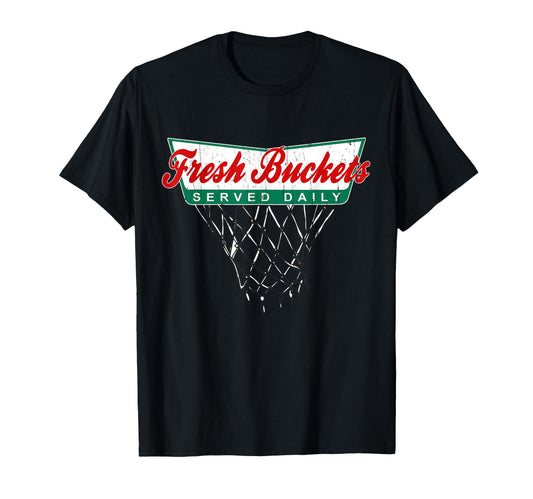 Basketball Player Fresh Bucket Served T-Shirt - Trendy Graphic for Adults - T-Shirt, Sweatshirt, Hoodie
