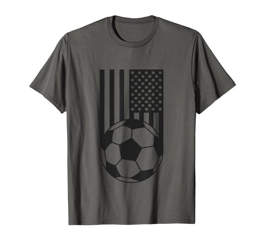 American Flag Soccer Soccer T-Shirt - Minimalist Print for Adults - T-Shirt, Sweatshirt, Hoodie