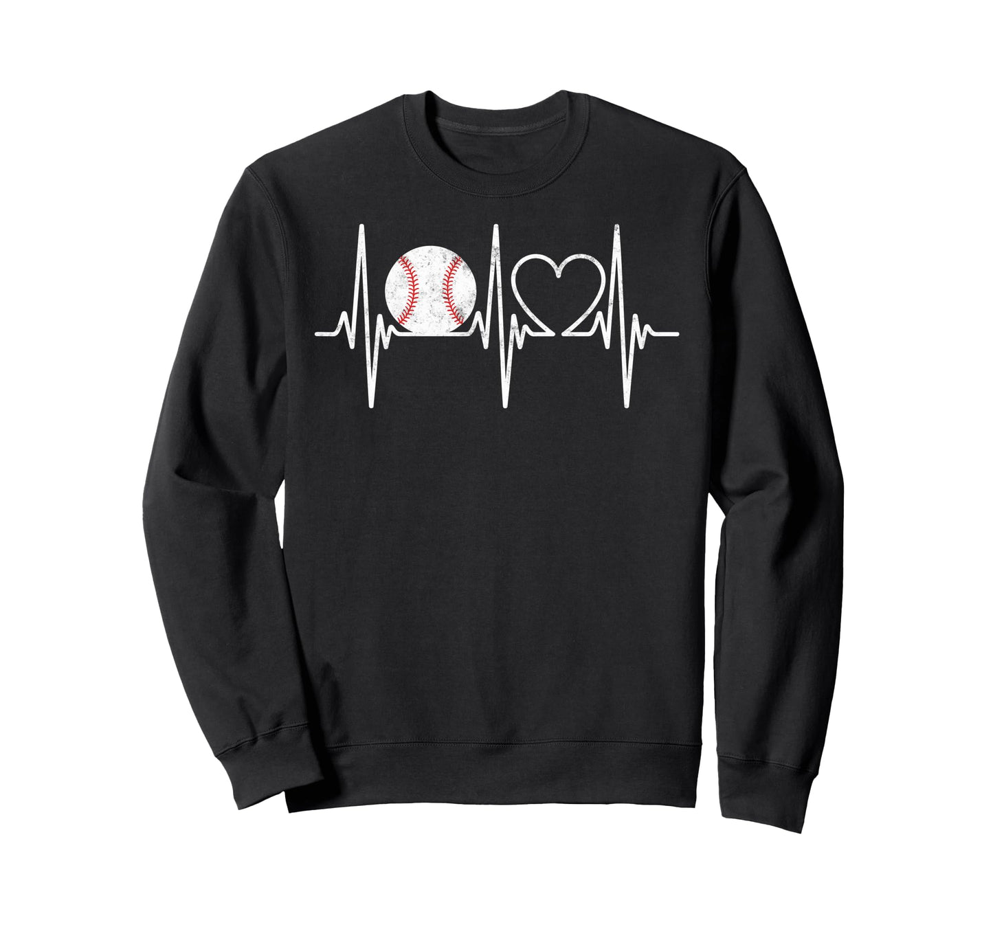 Baseball Player Heartbeat Coach Sweatshirt - Aesthetic Graphic for Adults - T-Shirt, Sweatshirt, Hoodie