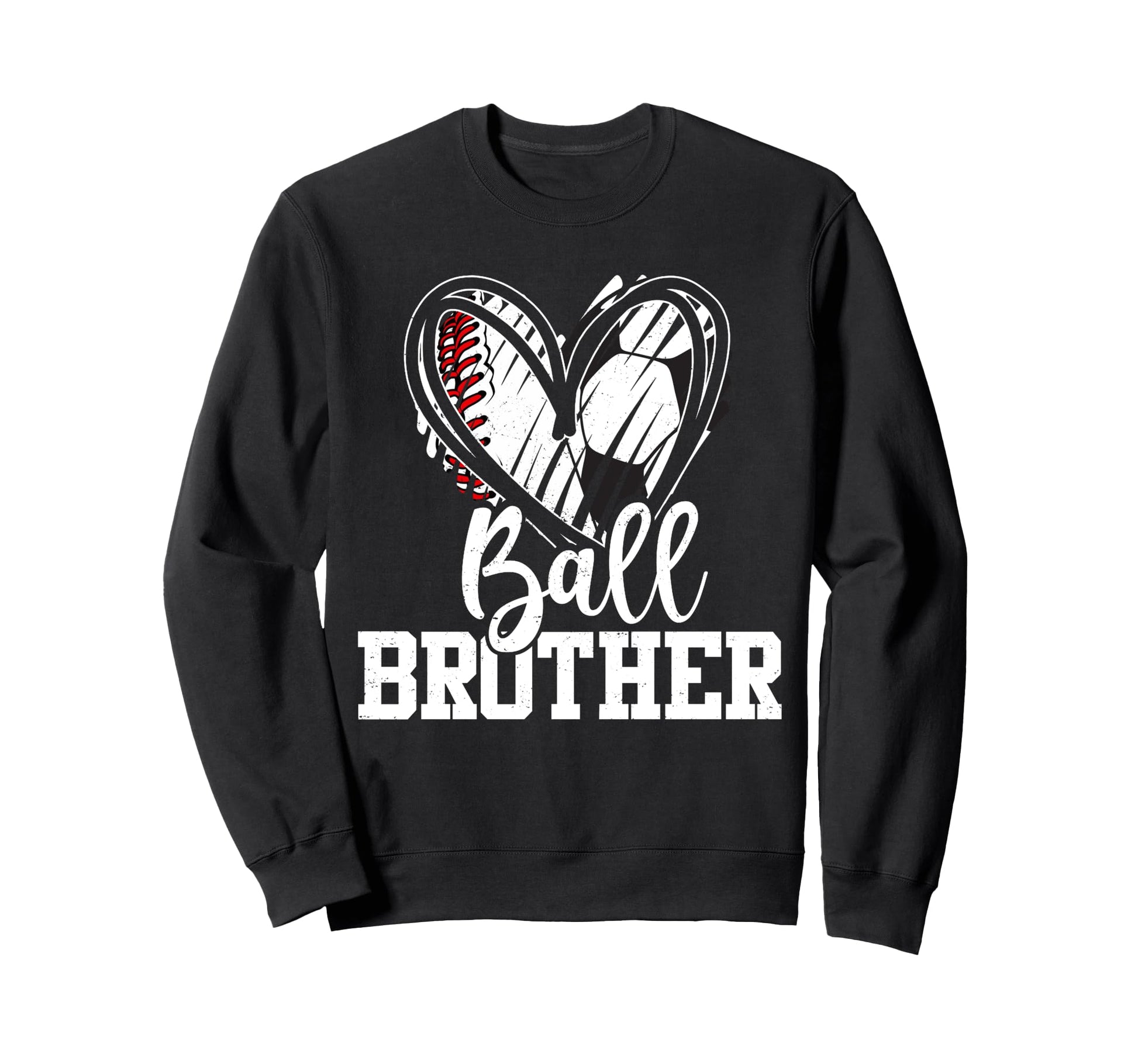 Ball Brother Heart Baseball Soccer Hoodie - Streetwear Style for Adults - T-Shirt, Sweatshirt, Hoodie
