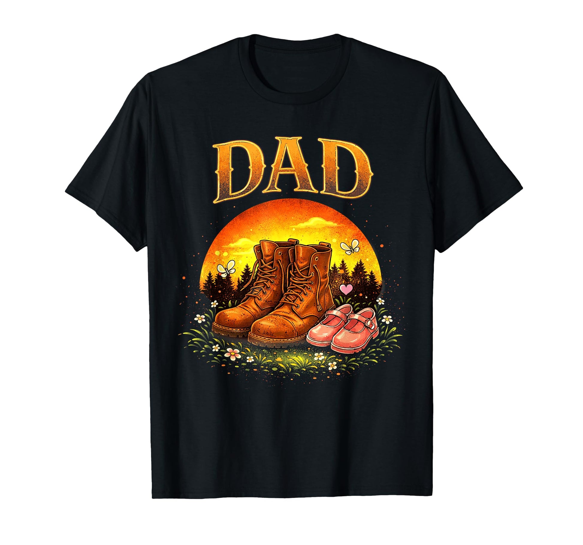 Dad Daughter Boots Father Proud Dad T-Shirt - Minimalist Print Unisex - T-Shirt, Sweatshirt, Hoodie