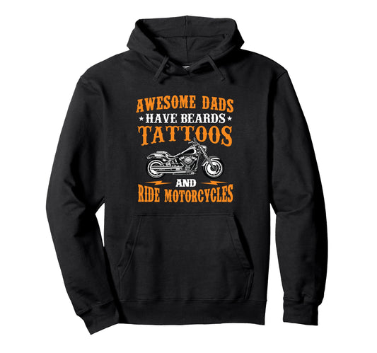 Awesome Dads Have Beards Tattoos And Hoodie - Custom Art Print Men Women - T-Shirt, Sweatshirt, Hoodie