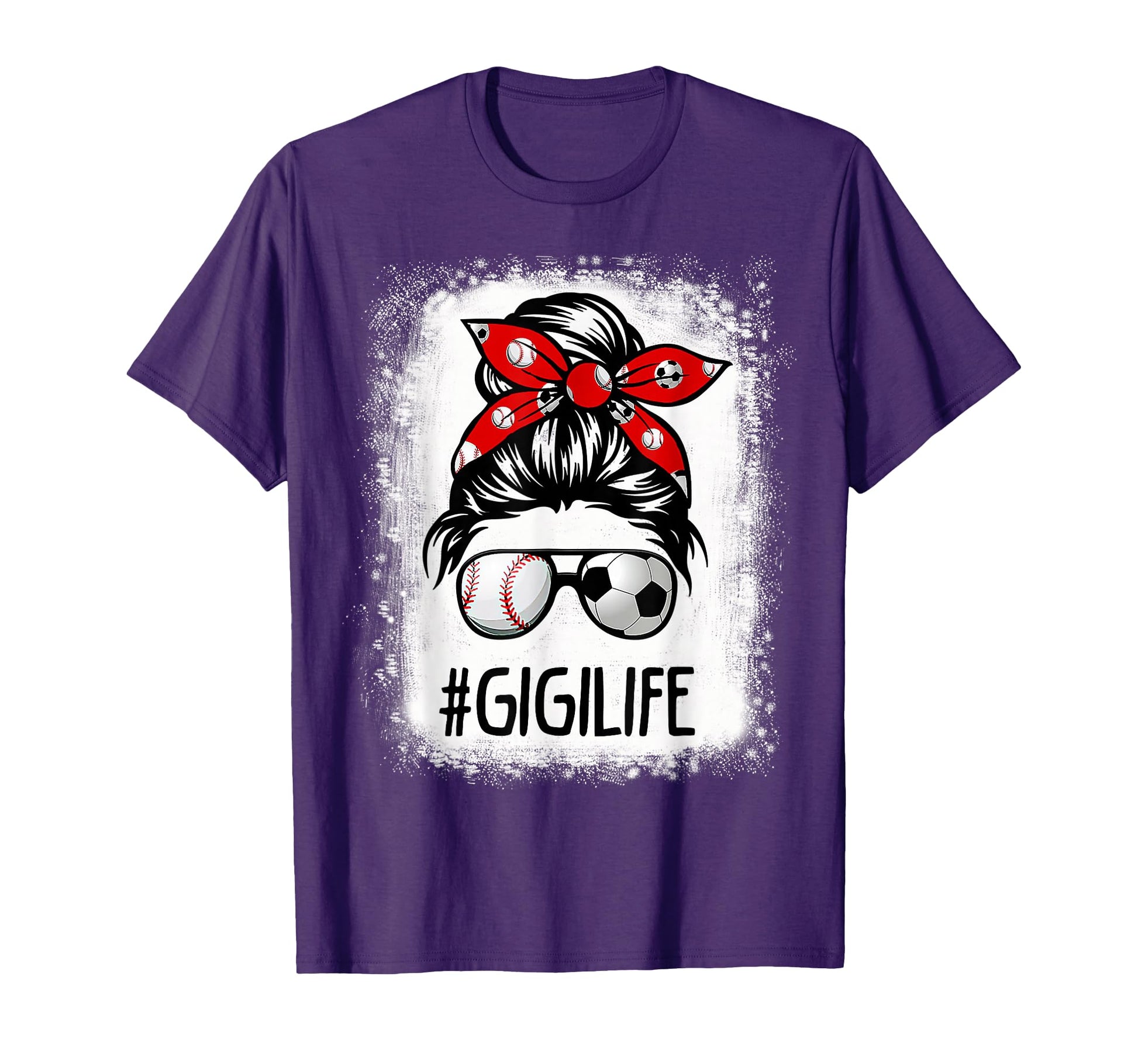 Bleached Gigi Life Soccer Messy Bun T-Shirt - Custom Art Print Men Women - T-Shirt, Sweatshirt, Hoodie